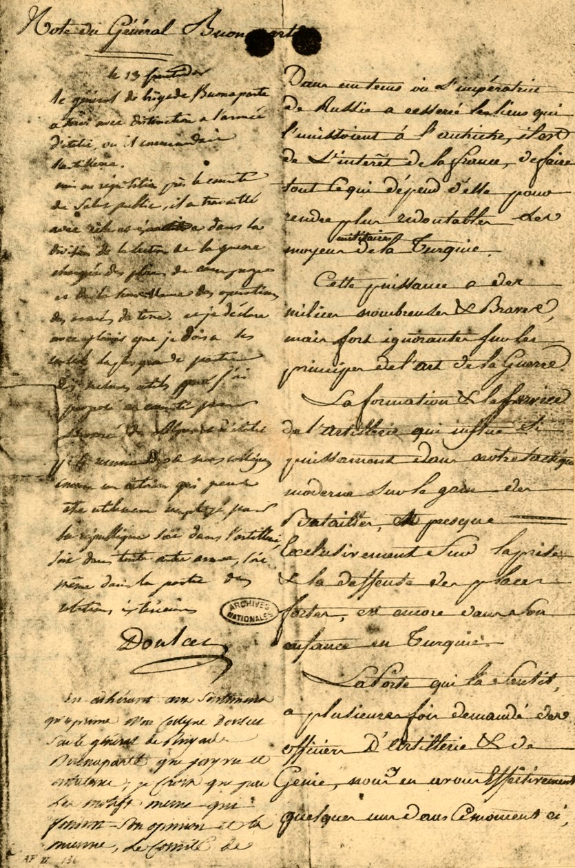 Poznámka generála Bonaparta, 13. září 1795, 1921. od Napoleon Bonaparte I