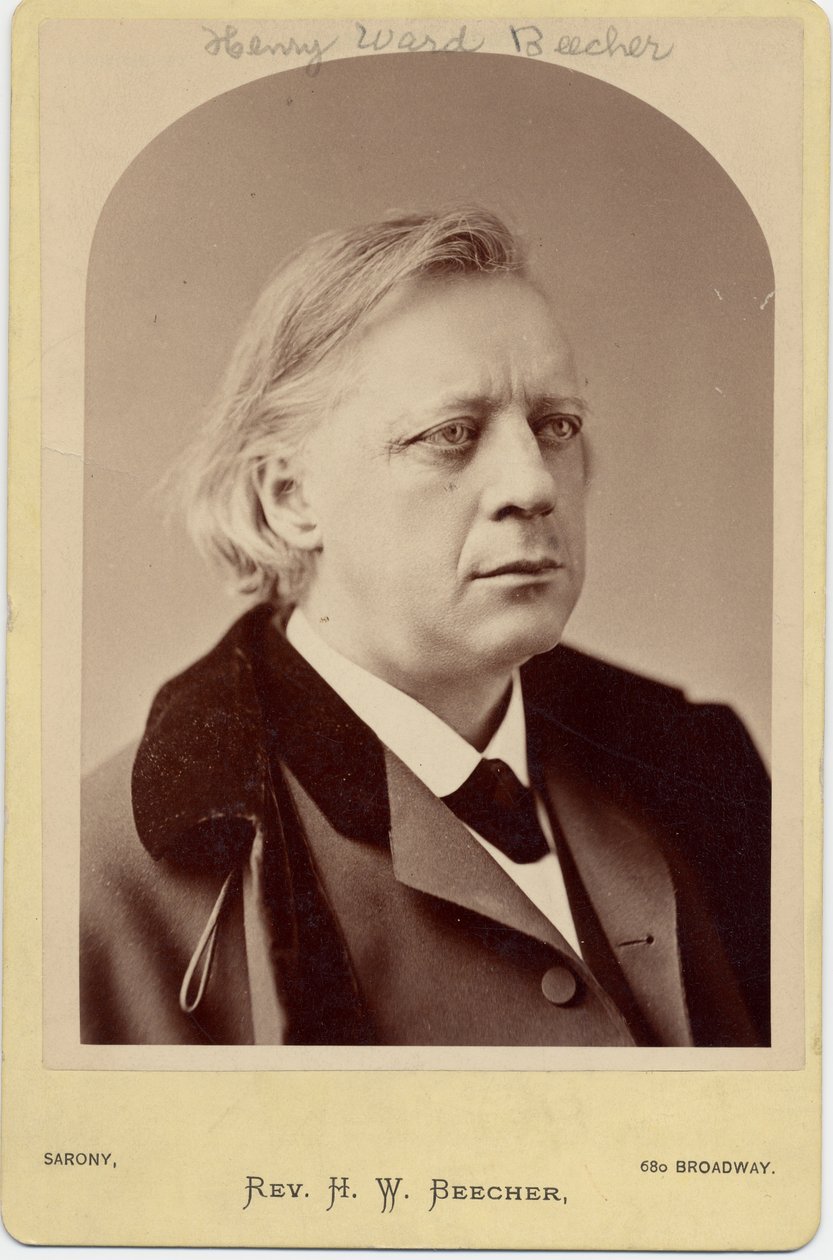 Henry Ward Beecher (1818-87), americký duchovní, sociální reformátor (foto alba) od Napoleon Sarony