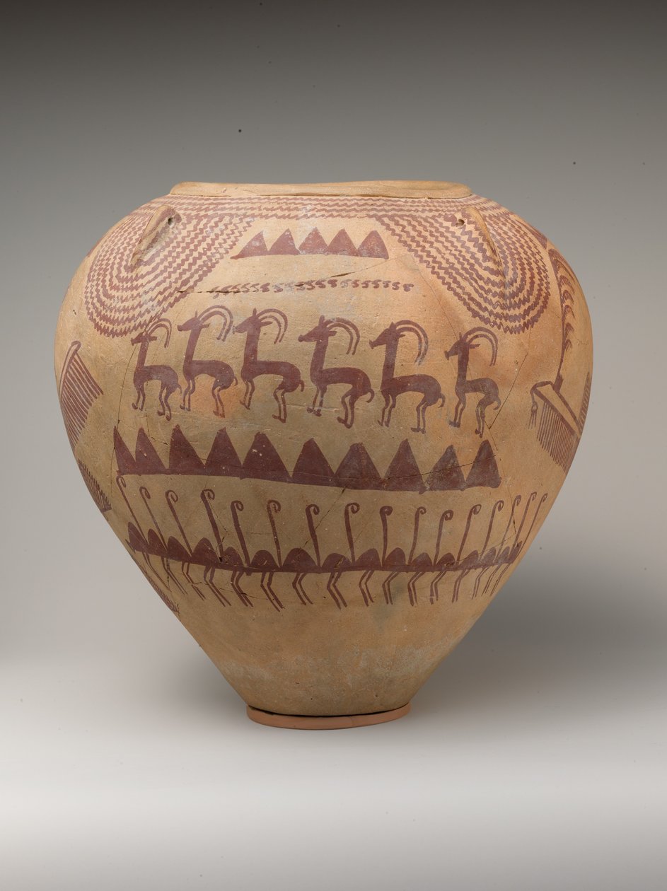 Zdobená nádoba se zvířaty (malovaná keramika) od Naqada II Period Egyptian