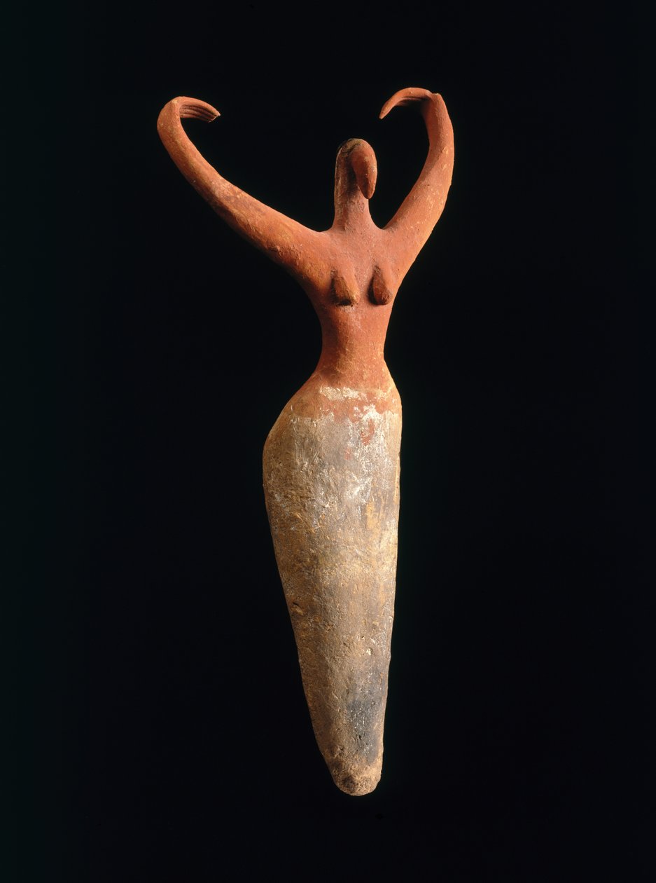 Ženská postava, ca. 3500-3400 BCE (jíl a pigment) od Naqada I Period Egyptian
