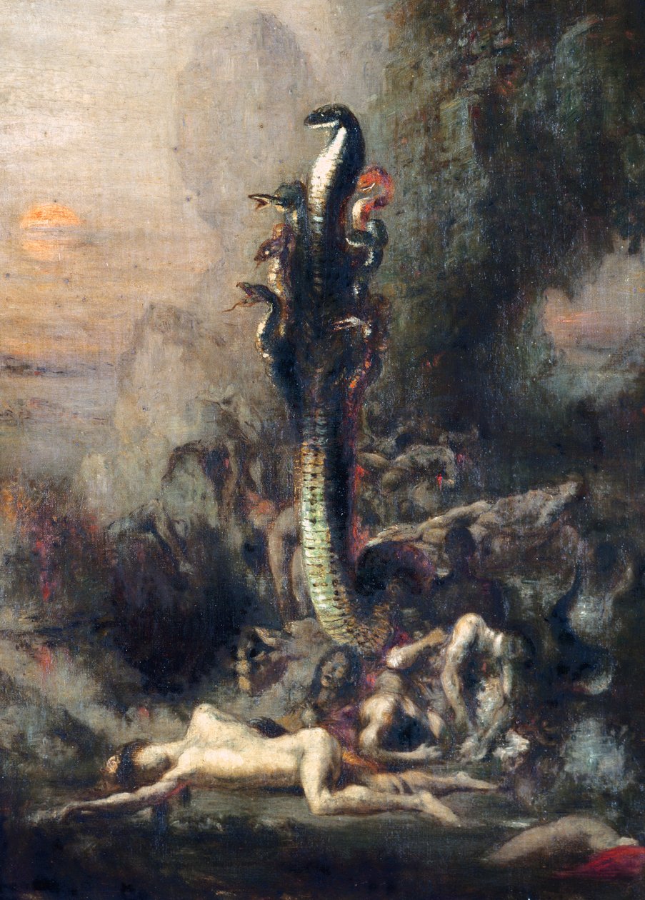 Hercules a Lernaean Hydra, po Gustave Moreau, kolem roku 1876 (detail 226576) od Narcisse Berchere