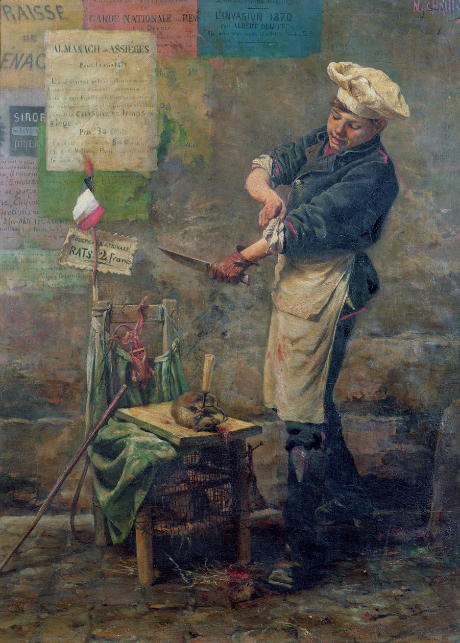 Rat Seller během obléhání Paříže, 1870 od Narcisse Chaillou
