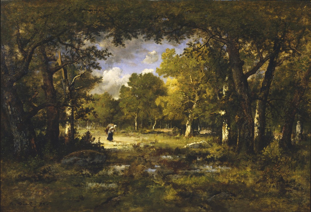 Mýtina v lese, 1874 od Narcisse Virgile Diaz de la Peña