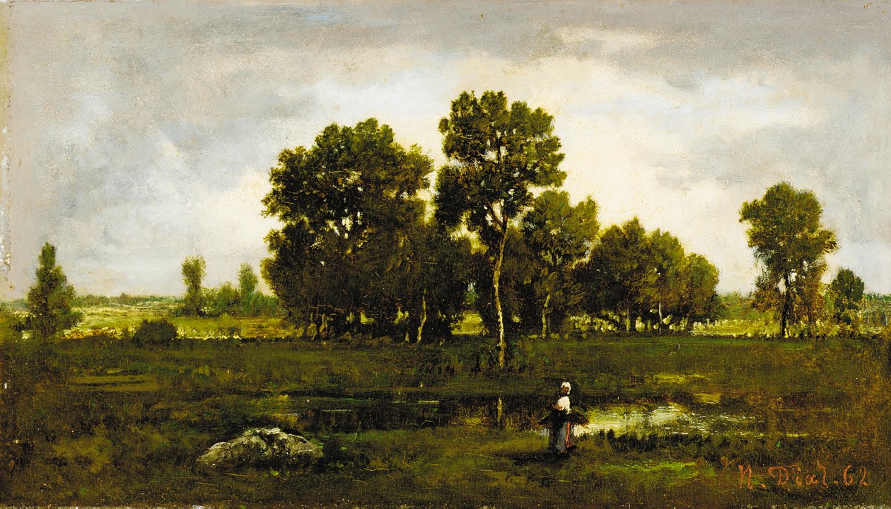 Fagotière u zmije rybníka, 1862 od Narcisse Virgile Diaz de la Peña