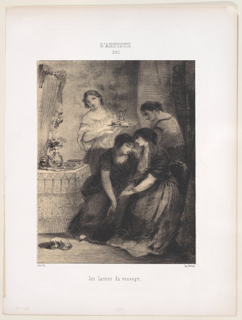 Slzy vdovství, 1830-76., 1830-76. od Narcisse Virgile Diaz de la Peña