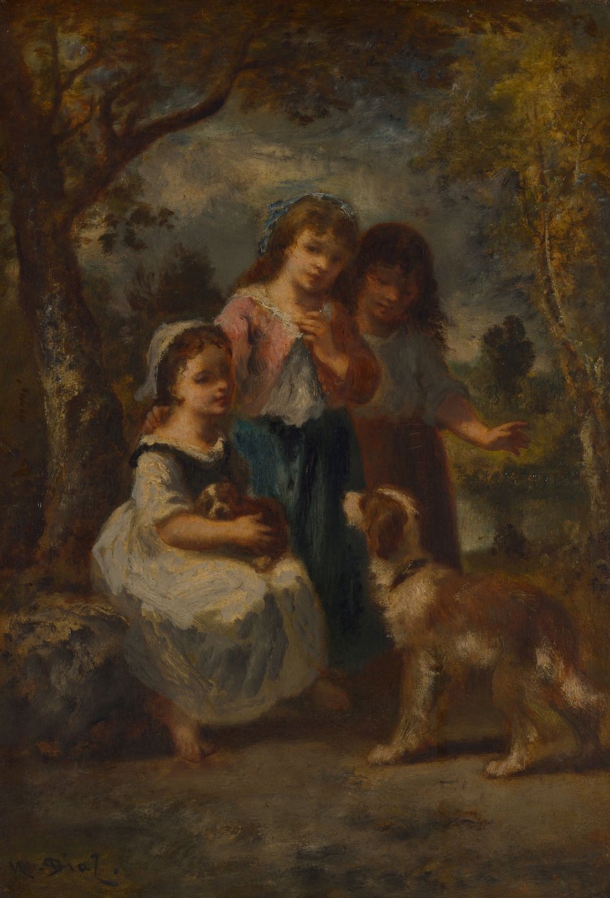 Tři malé holčičky, kolem roku 1870 od Narcisse Virgile Diaz de la Peña