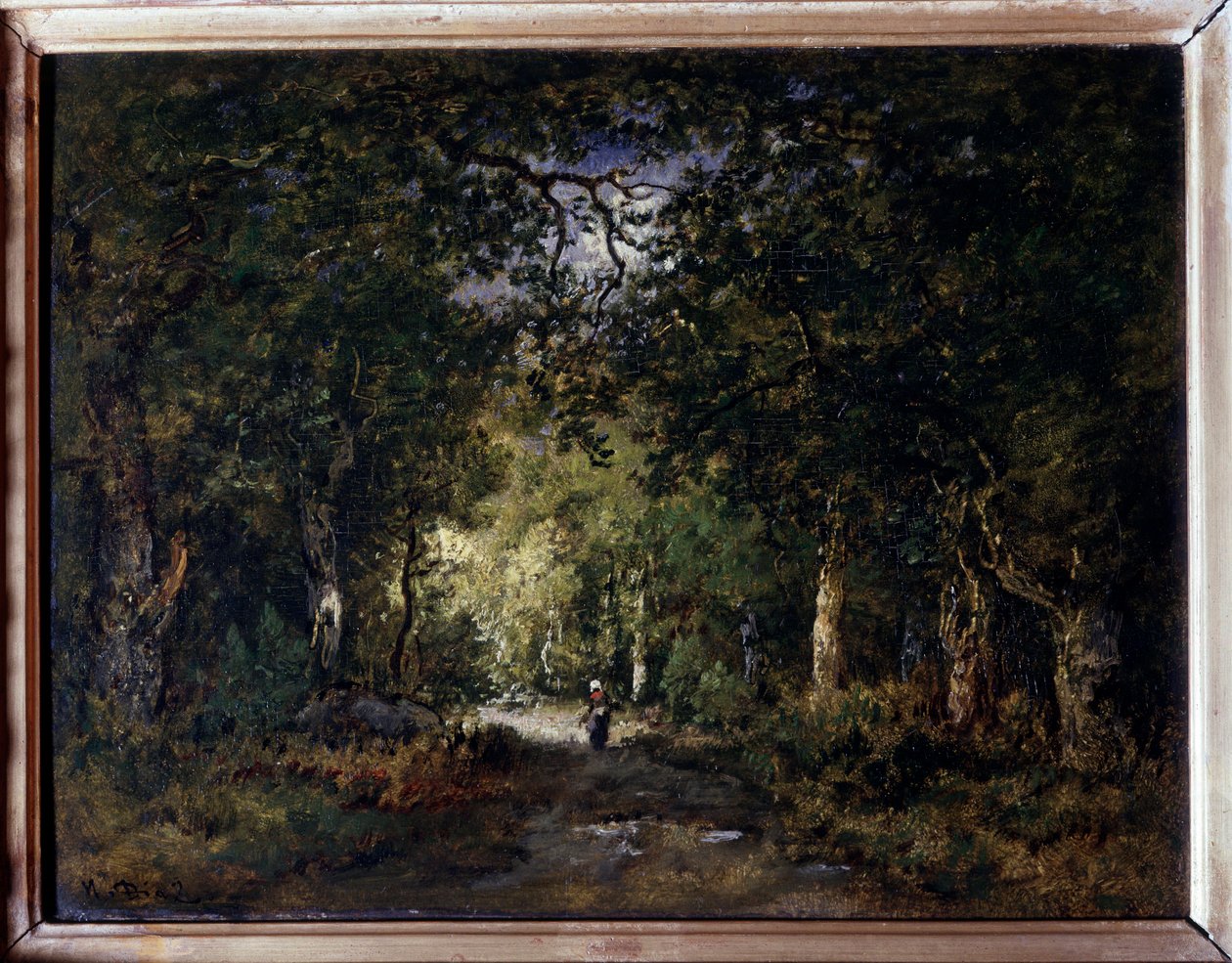 Cesta pod dřevem Obraz Narcisse Diaz de la Pena (1807-1876) 19. století Sun. 0,24x0,32 m od Narcisse Virgile Diaz de la Peña