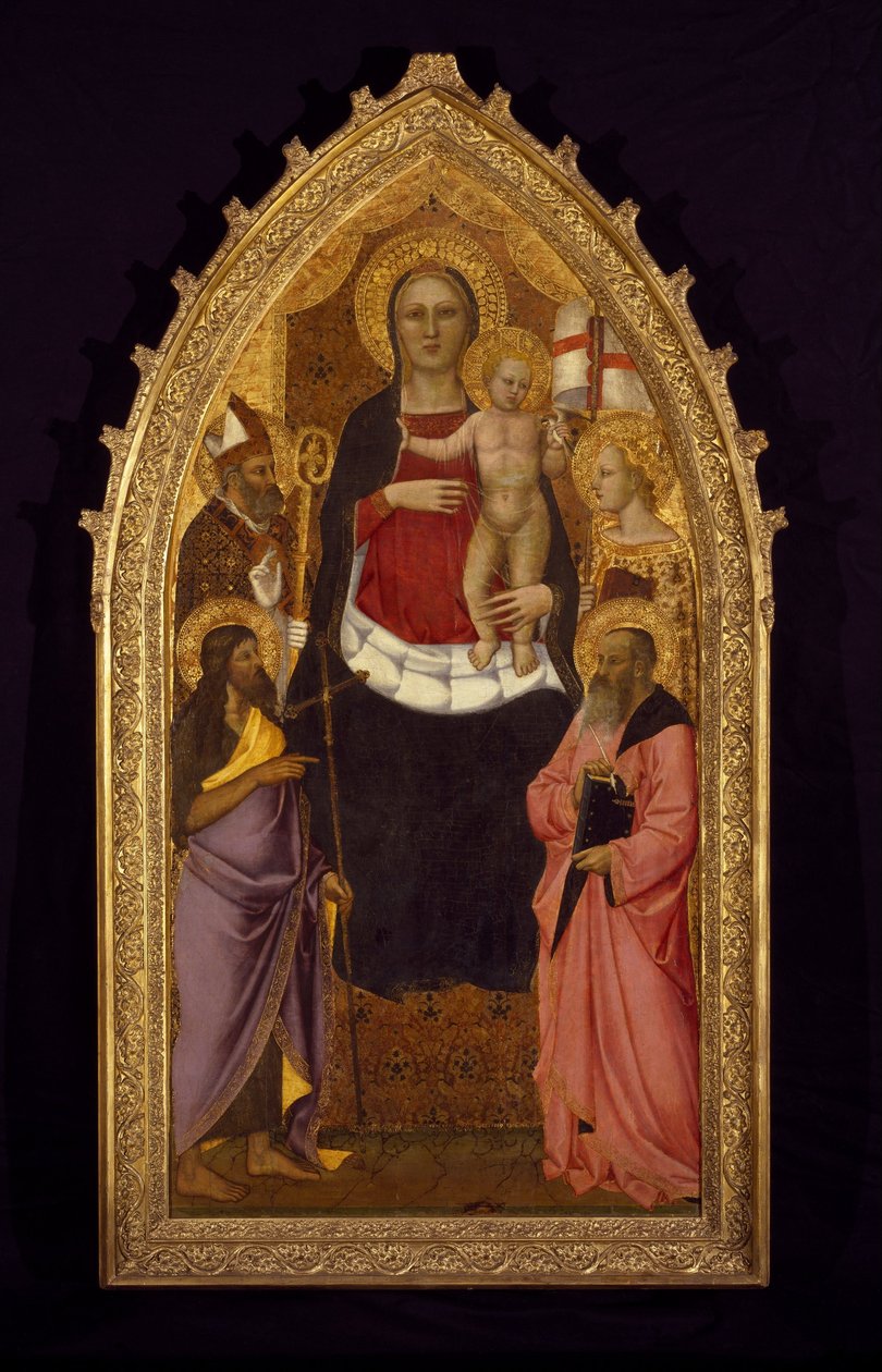 Madona s dítětem trůní se svatými Zenobiem, Janem Křtitelem, Reparatou a Janem evangelistou od Nardo di Cione