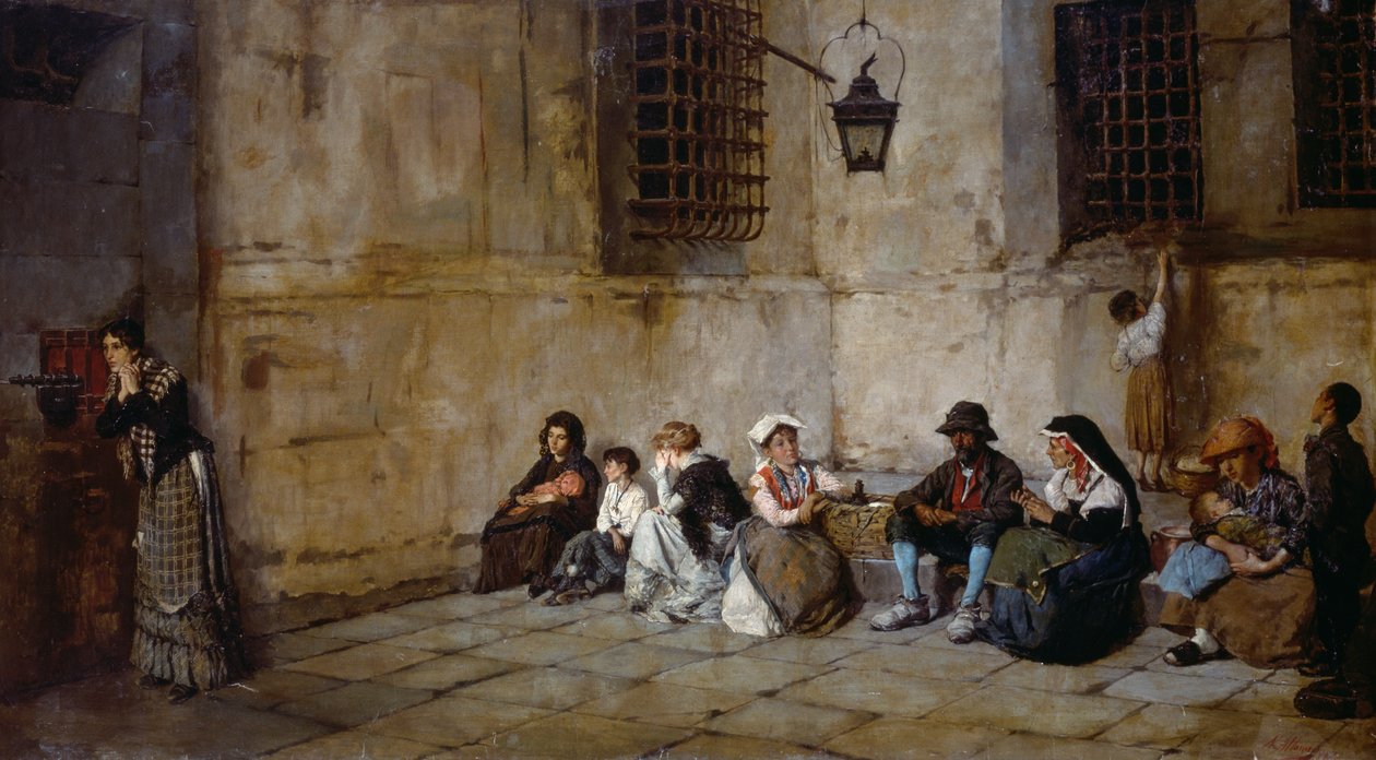 Čekání, příbuzní vězňů, Natale Attanasio (1846-1923) od Natale Attanasio