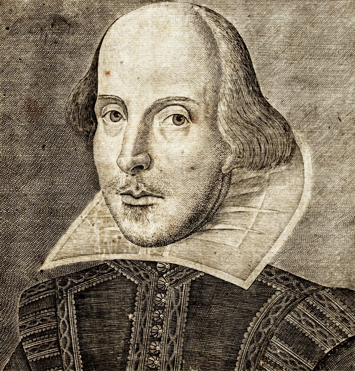Portrét Williama Shakespeara na frontispisu knihy Comedies, histories,  tragedies i... od Nathan Benn