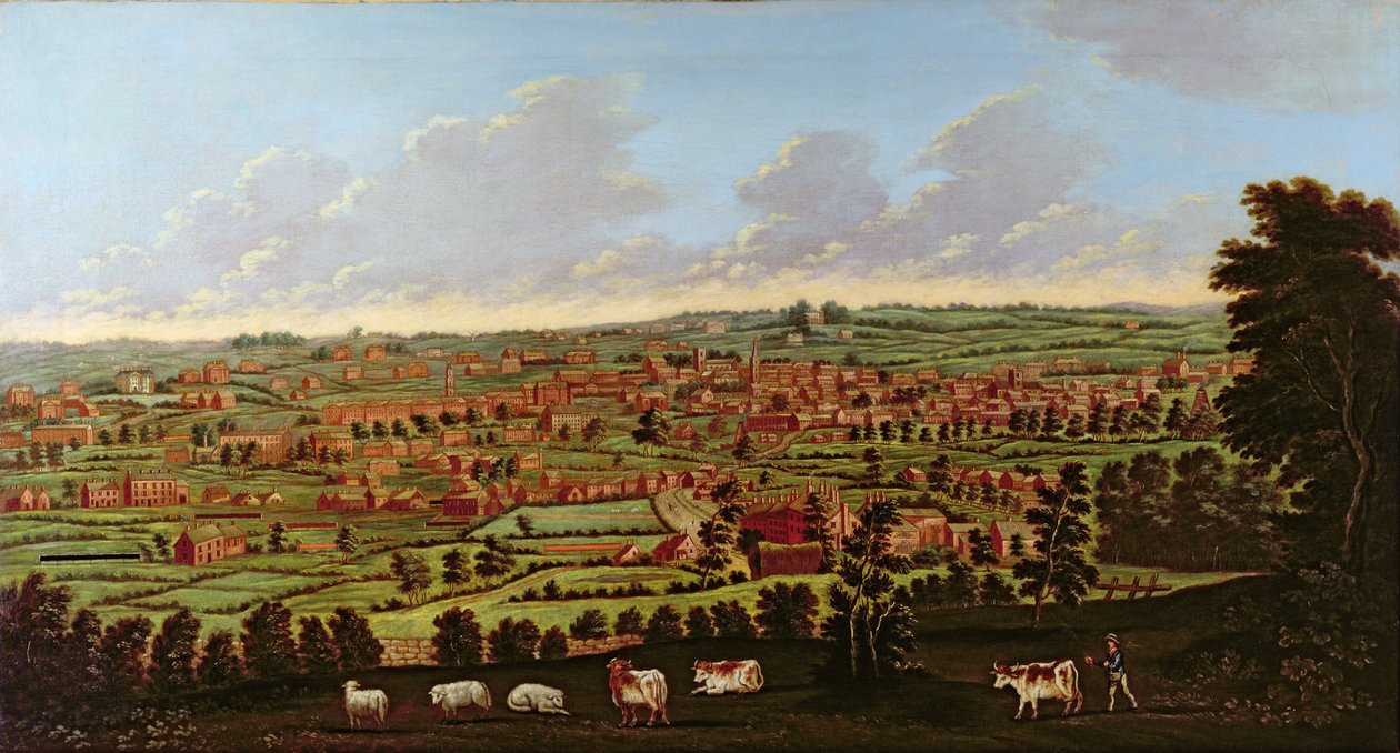 Prospect of Leeds, cca 1800 (olej na plátně) od Nathan Theodore Fielding