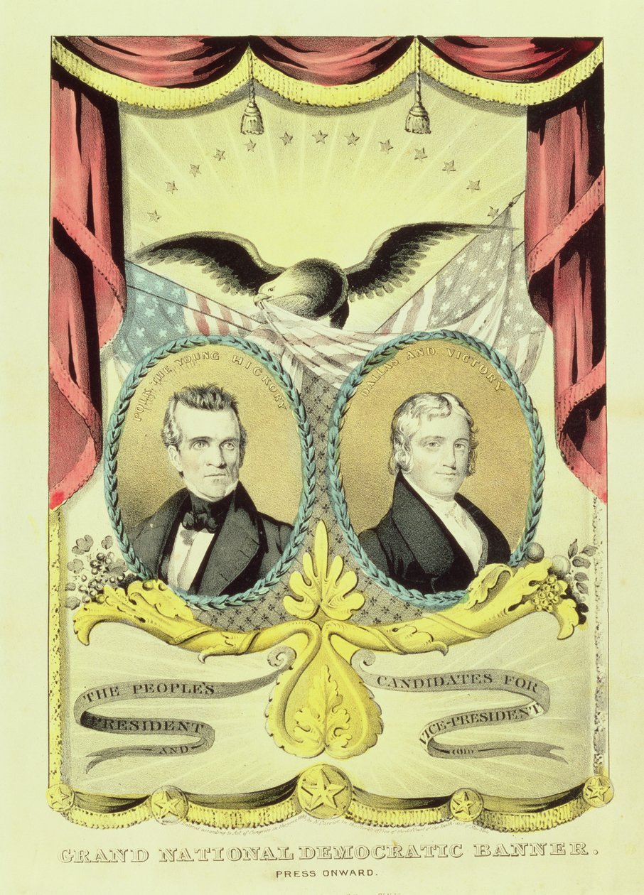 Plakát Velké národní demokratické kampaně, 1844 od Nathaniel Currier