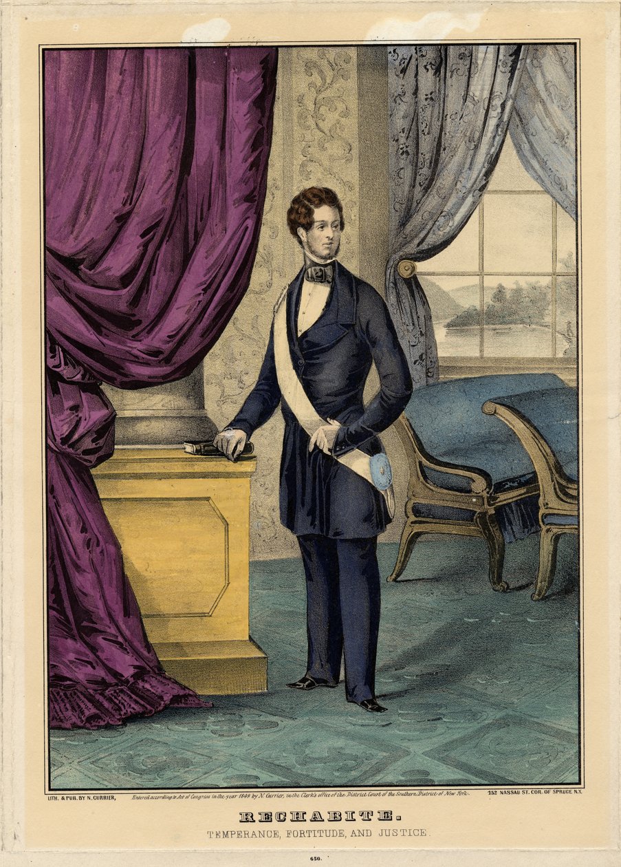 Rechabite: Temperance, Fortitude and Justice, 1849 od Nathaniel Currier
