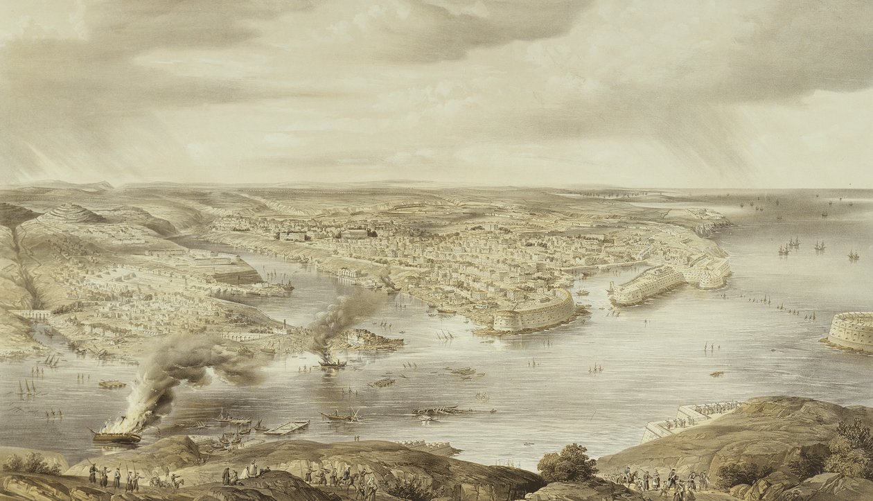 Blood Stained Ruins of Sebastopol, 10. září 1855, vyryto Day und Son, publikováno 1857 od Nathaniel Whittock