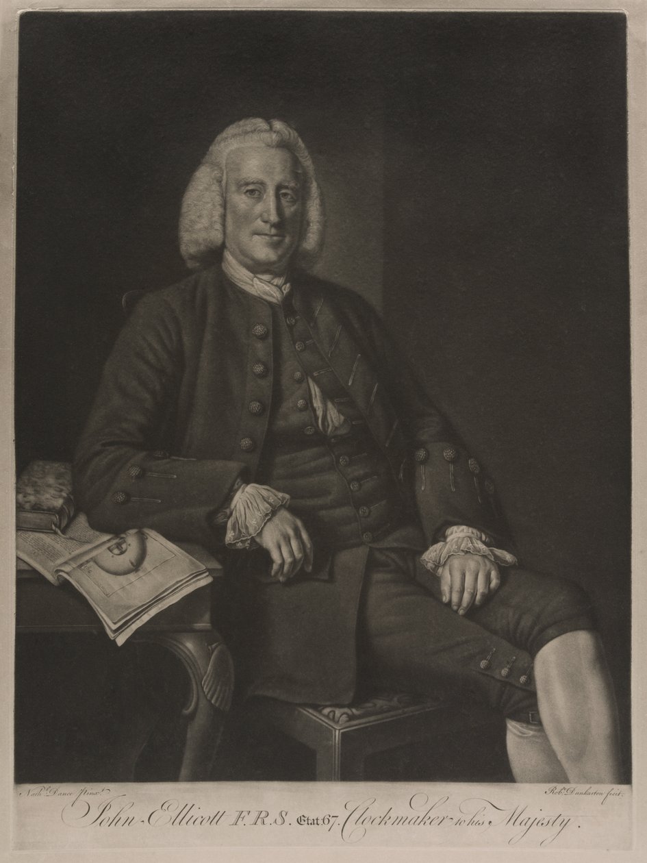 Portrét Johna Ellicotta F.R.S. (rytina) od Nathaniel (after) Dance-Holland