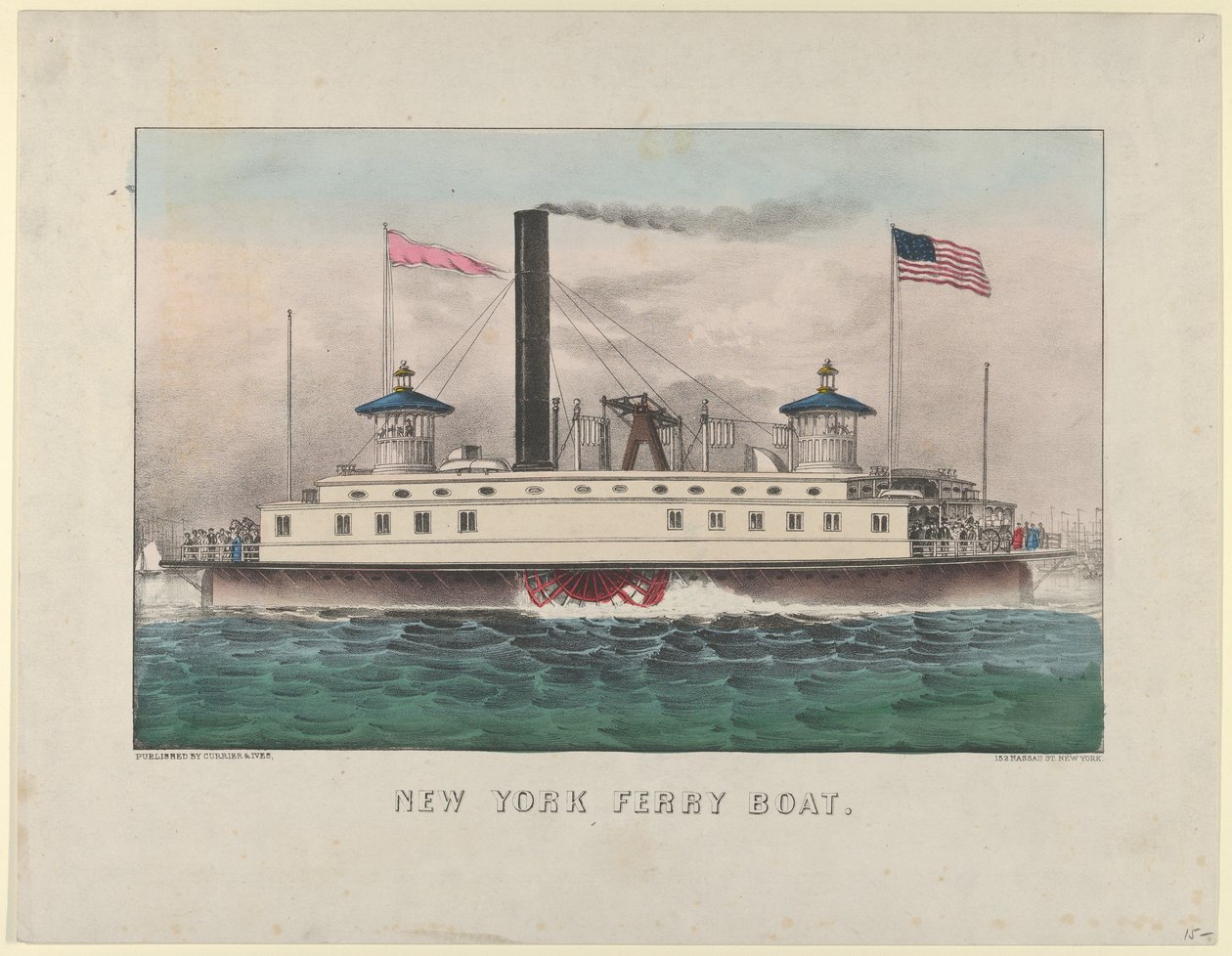 New York Ferry Boat, ca. 1860-65, ca. 1860-65. Tvůrci: Nathaniel Currier, James Merritt Ives, Currier a Ives. od Currier and Ives