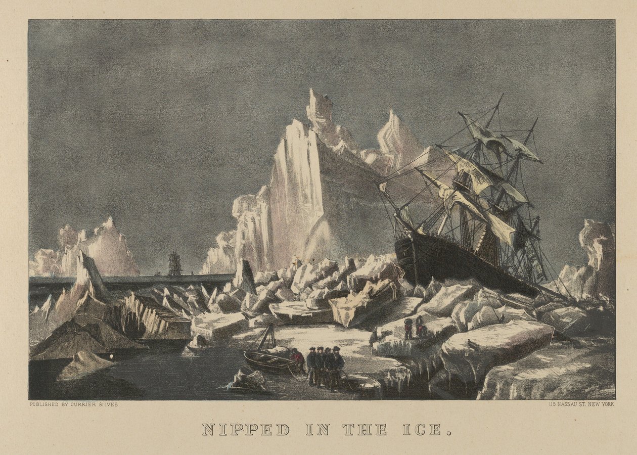 Nipped in the Ice, 1876-94., 1876-94. Tvůrci: Nathaniel Currier, James Merritt Ives, Currier a Ives. od Currier and Ives