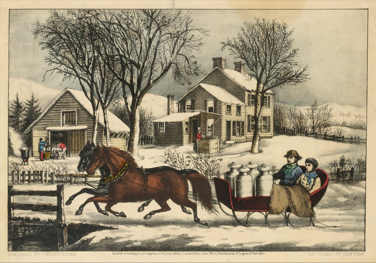 Zimní ráno na venkově, 1873., 1873. Tvůrci: Nathaniel Currier, James Merritt Ives, Currier a Ives. od Currier and Ives