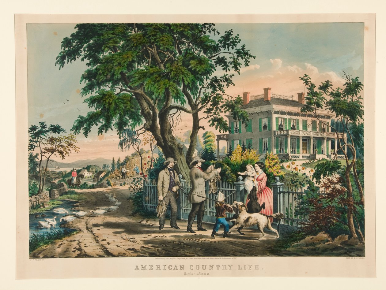 Americký venkovský život/ říjnové odpoledne od Nathaniel Currier