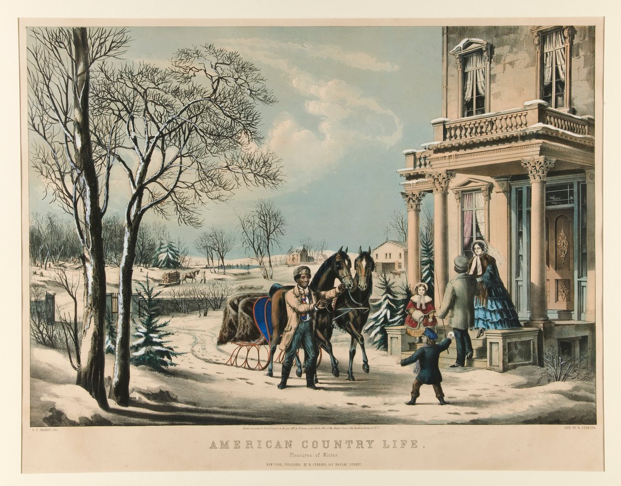 Americký venkovský život./ Pleasures of Winter od Nathaniel Currier