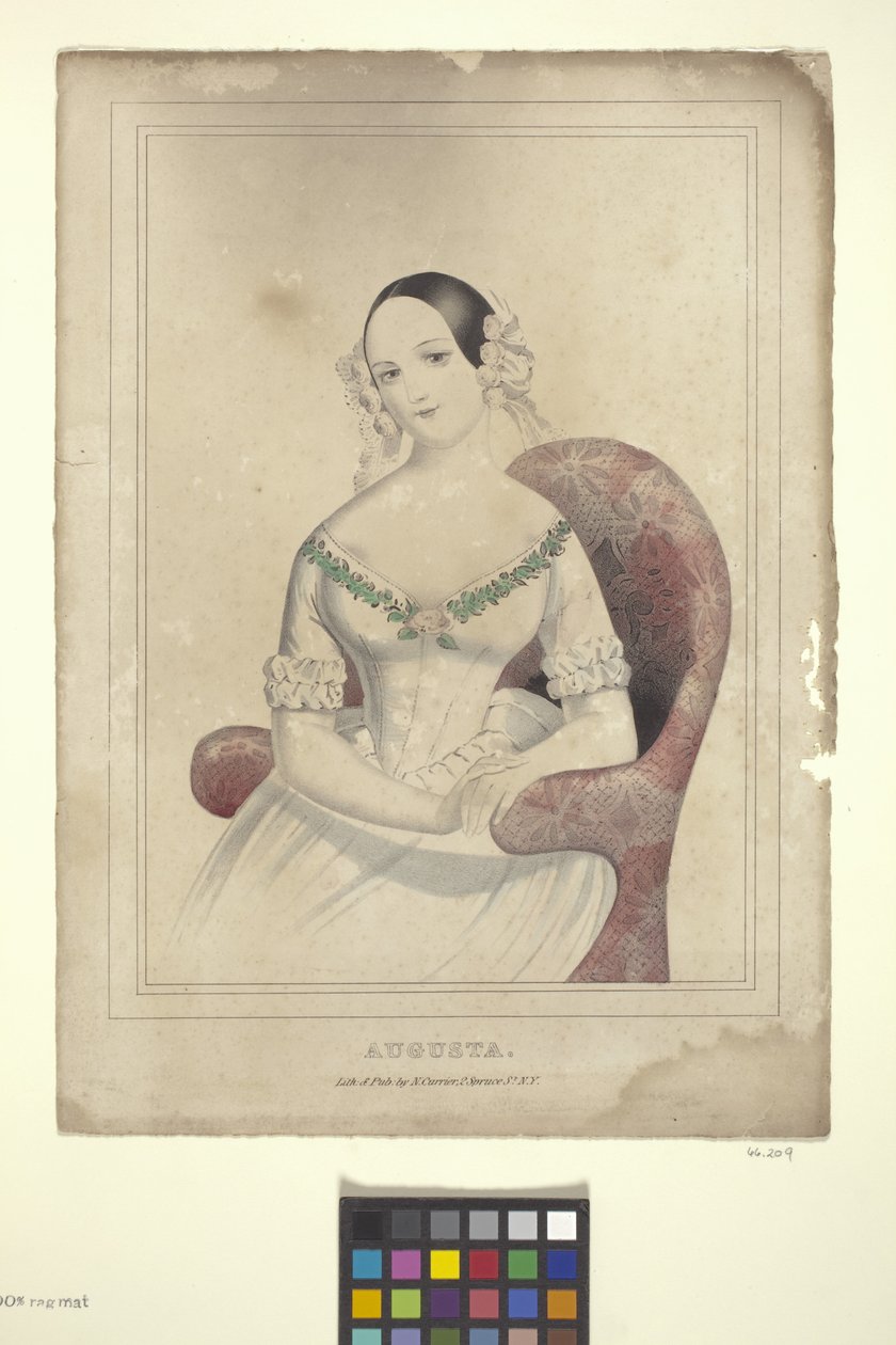 Augusta (ručně kolorovaná litografie) od Nathaniel Currier