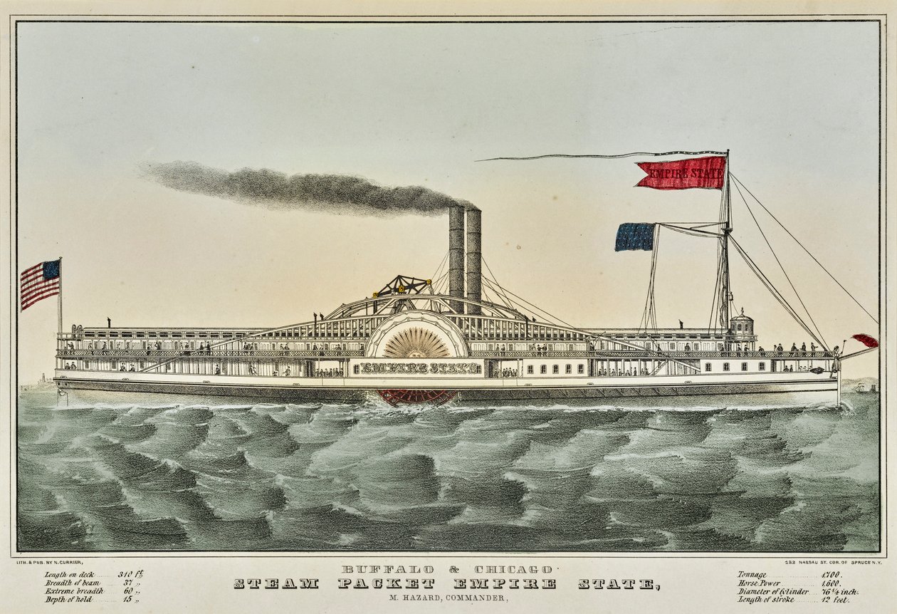 Buffalo a Chicago Steam Packet od Nathaniel Currier