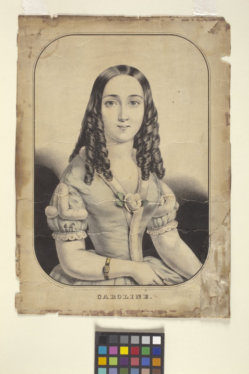 Caroline (ručně kolorovaná litografie) od Nathaniel Currier