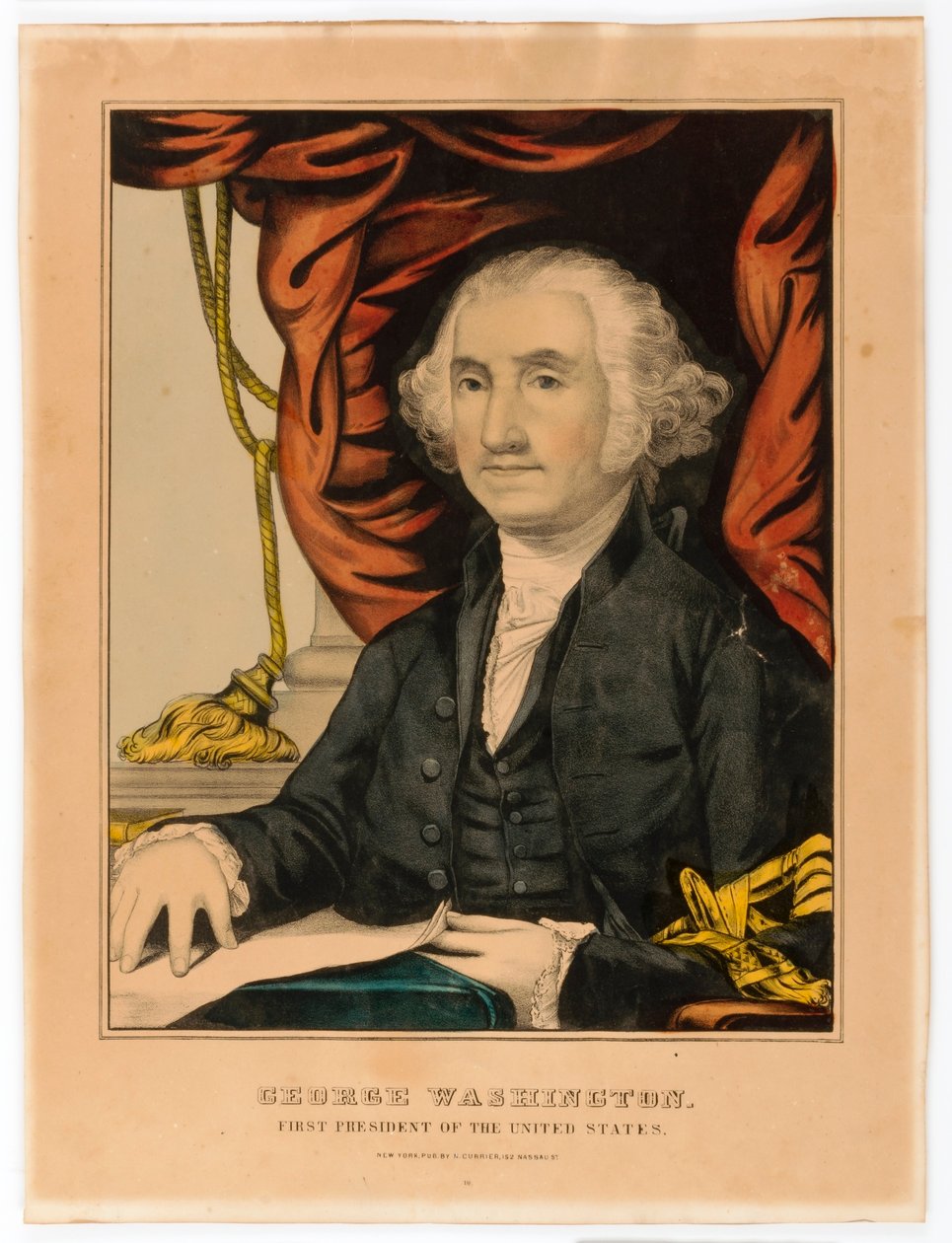 George Washington, první prezident USA. od Nathaniel Currier