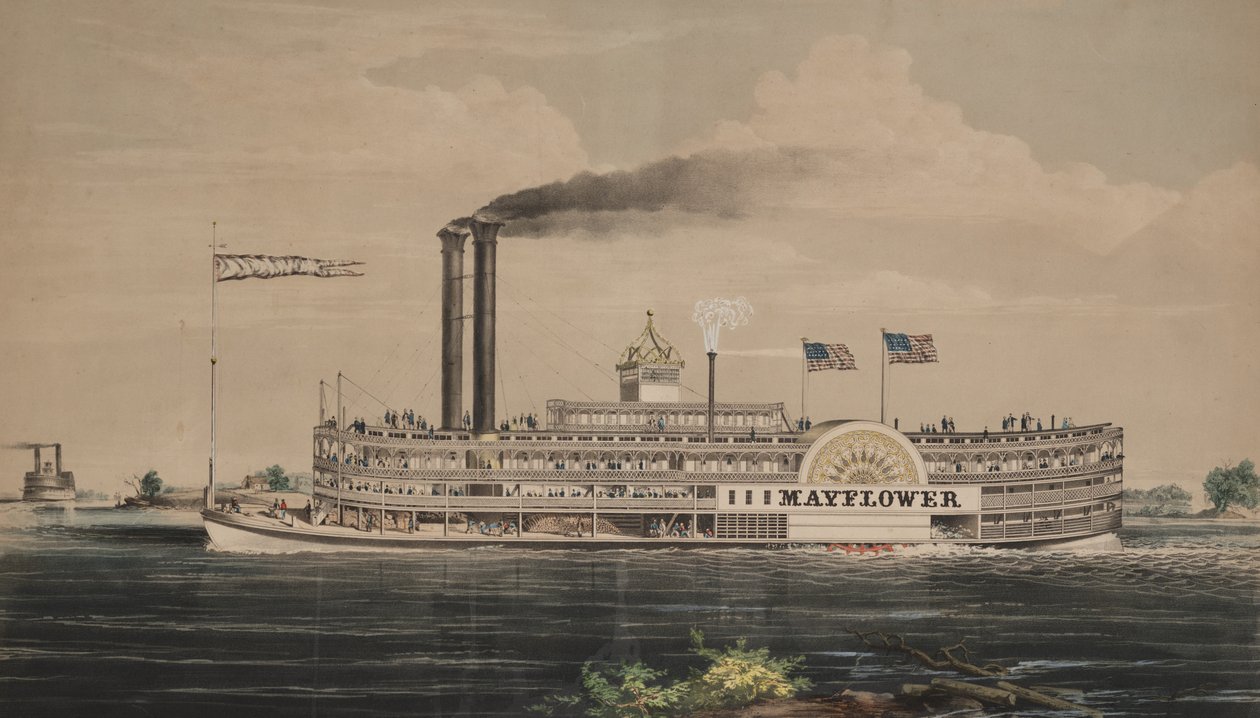 Vysokotlaký parník Mayflower od Nathaniel Currier