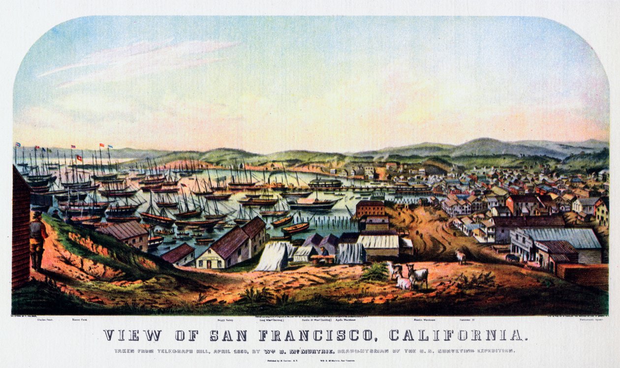San Francisco, Kalifornie, 1850 1937. od Nathaniel Currier