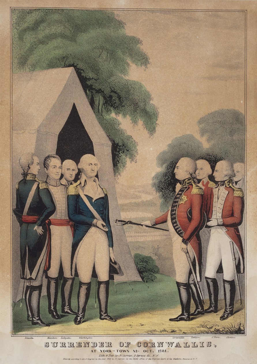 Kapitulace Cornwallise: V York-Townu ve Virginii, říjen 1781 od Nathaniel Currier