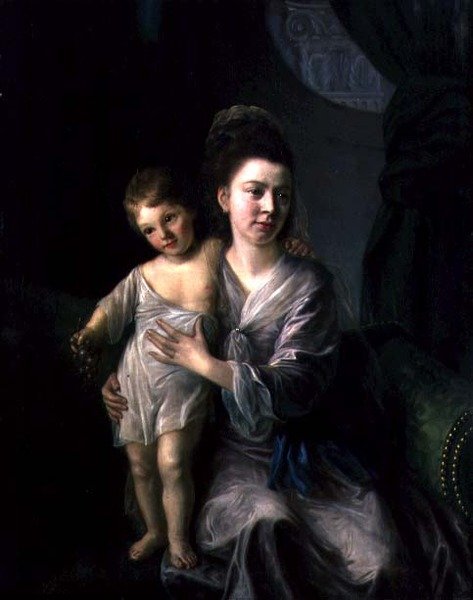 Anne Gardiner se svým nejstarším synem Kirkmanem od Nathaniel Hone
