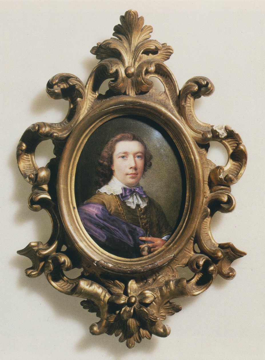 Autoportrét držící přívěsek (smalt) od Nathaniel Hone