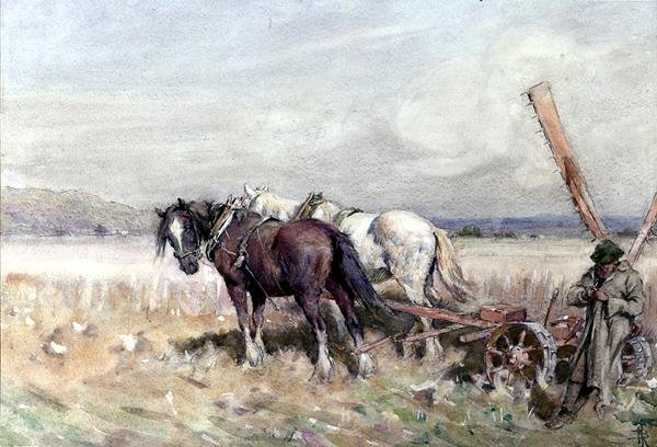 Sklizeň (akvarel na papíře) od Nathaniel Hughes John Baird