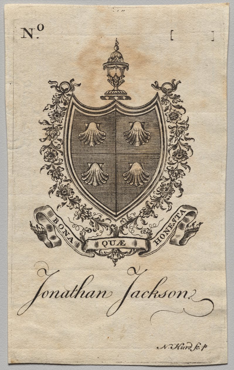 Knihovna: Erb s nápisem Jonathan Jackson od Nathaniel Hurd