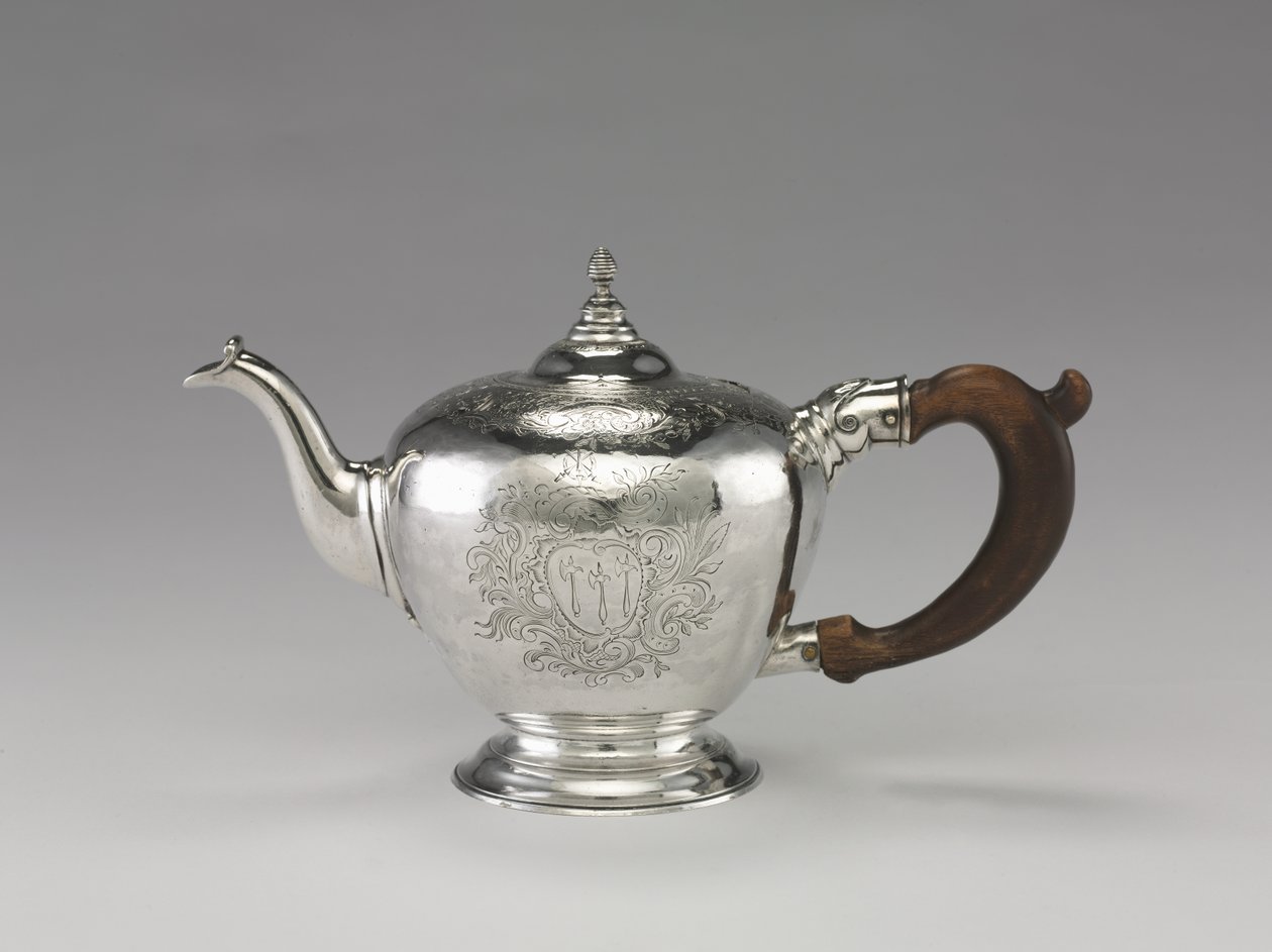 Čajová konvice, cca 1755-1760 (stříbrná) od Nathaniel Hurd