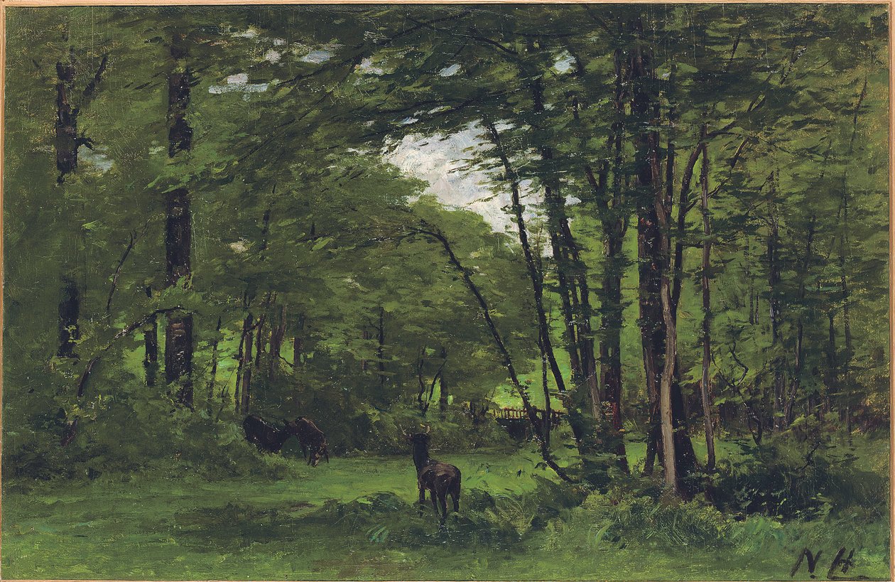 Hraniční plot, les Fontainebleau, kolem roku 1868 od Nathaniel II Hone