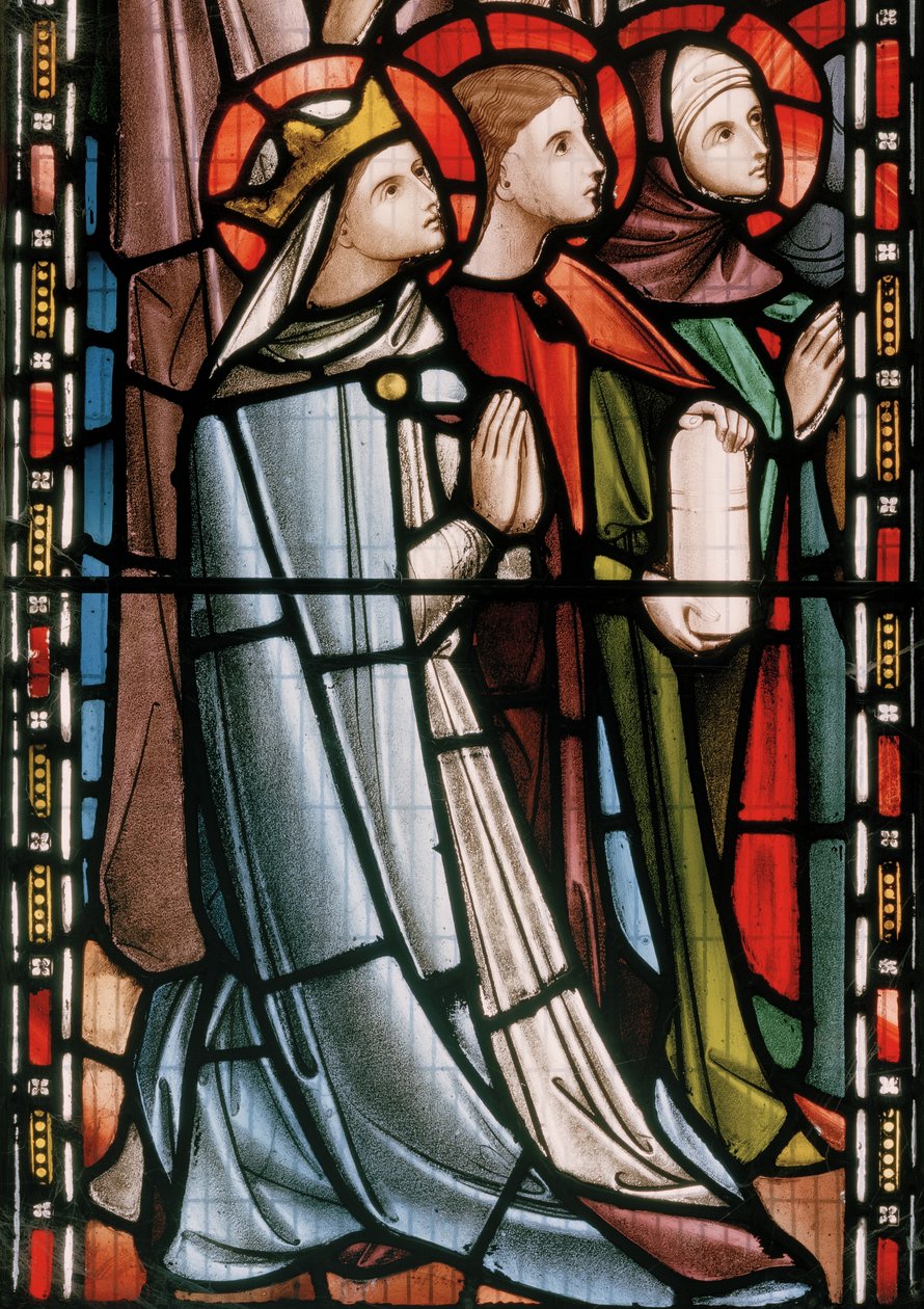 Kristus ve velebnosti za účasti svatých, detail, 1863 (vitráže) od Nathaniel Westlake
