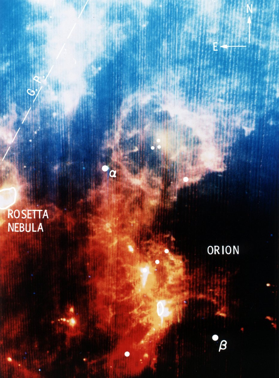 Infračervený pohled na souhvězdí Orion. Fotografie NASA od National Aeronautics and Space Administration National Aeronautics and Space Administration
