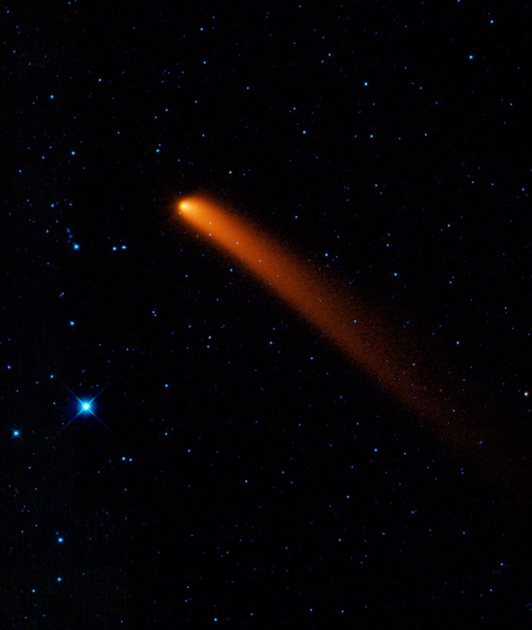 Infračervený snímek Comet Siding Spring (C2007 Q3) objevený v roce 2007 pozorovateli v Austrálii. Poděkujte NASA. Věda Astronomie od National Aeronautics and Space Administration National Aeronautics and Space Administration