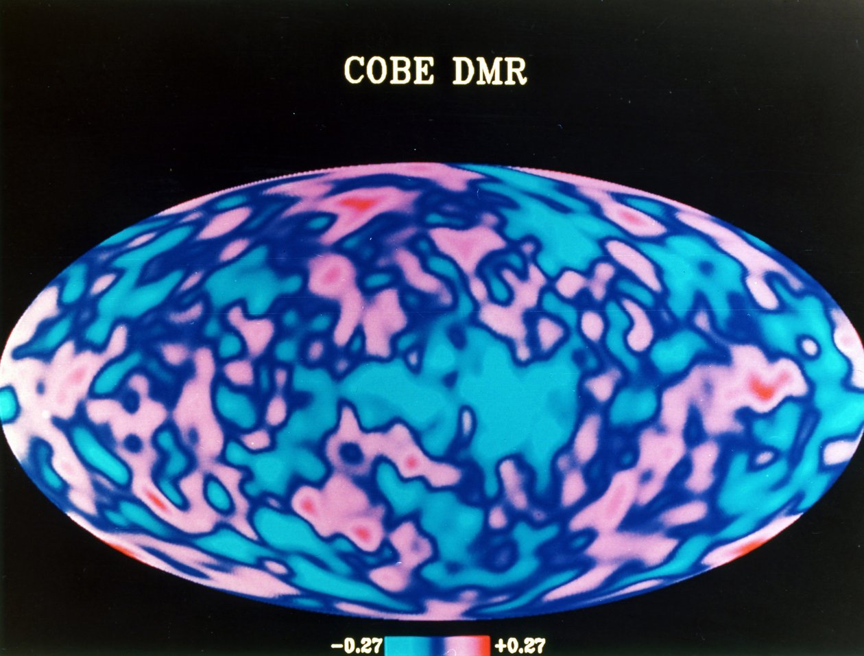 Mikrovlnná mapa celé oblohy vytvořená z jednoletých dat z COBE (Cosmic Background Explorer). NASA fotografie. od National Aeronautics and Space Administration National Aeronautics and Space Administration