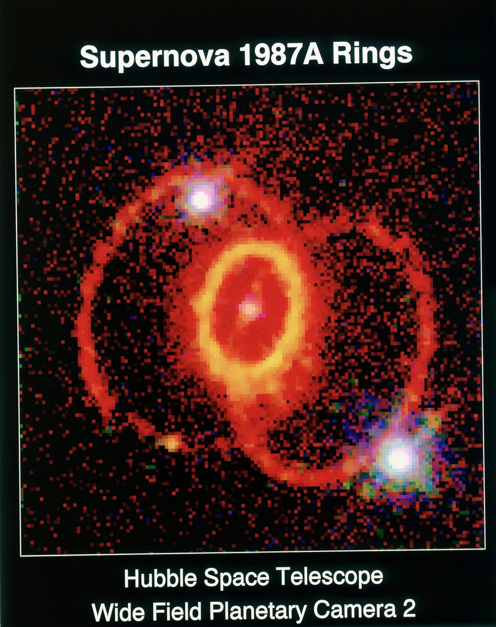 Supernova 19i87A pozorována Hubbleovým vesmírným dalekohledem, širokoúhlým planetárním dalekohledem 2. Fotografie NASA. od National Aeronautics and Space Administration National Aeronautics and Space Administration