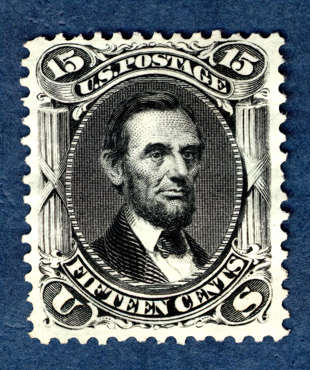 15c Abraham Lincoln znovu vydaný singl, 1875. od National Bank Note Company