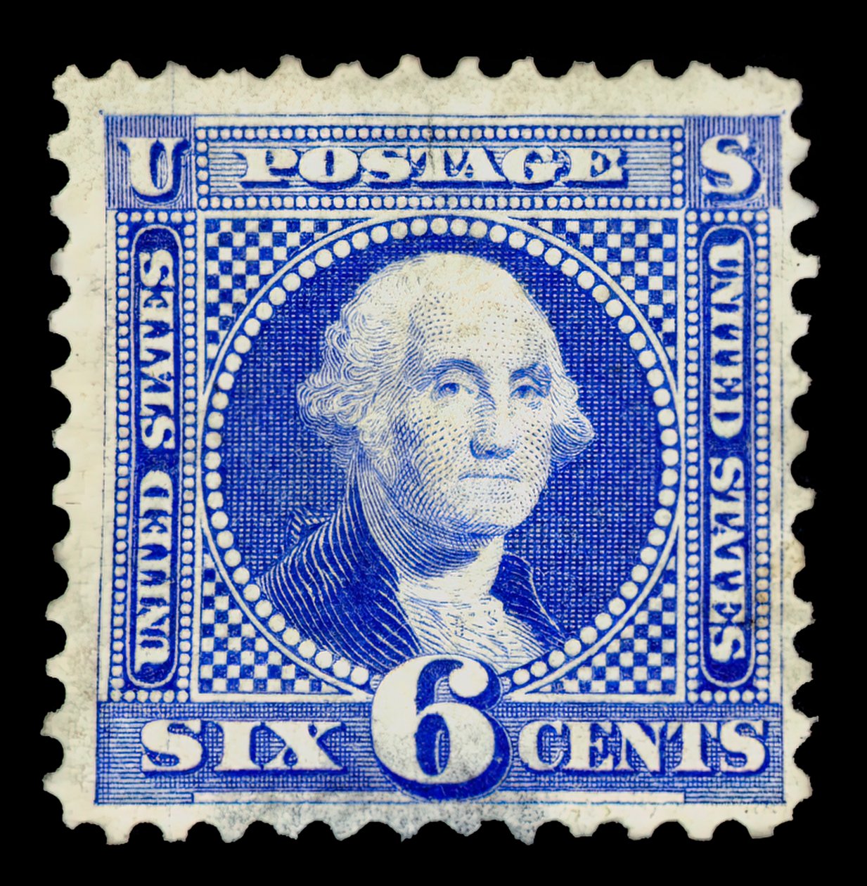 6c Washington znovu vydaný singl, 1875. od National Bank Note Company