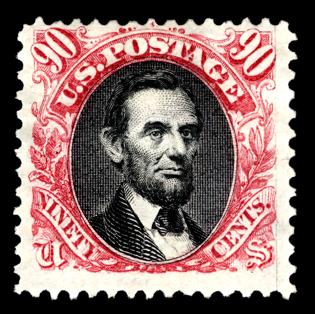 90c Abraham Lincoln znovu vydaný singl, 1875. od National Bank Note Company