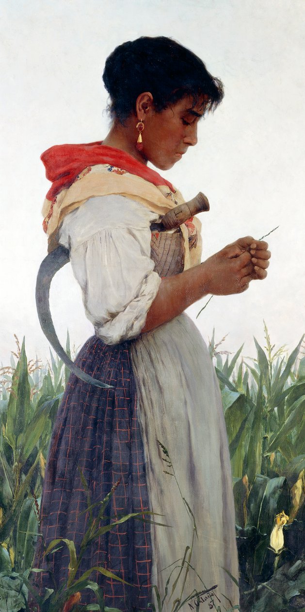 Ona mě miluje, ona mě nemiluje (olej na plátně) od Nazareno Orlandi