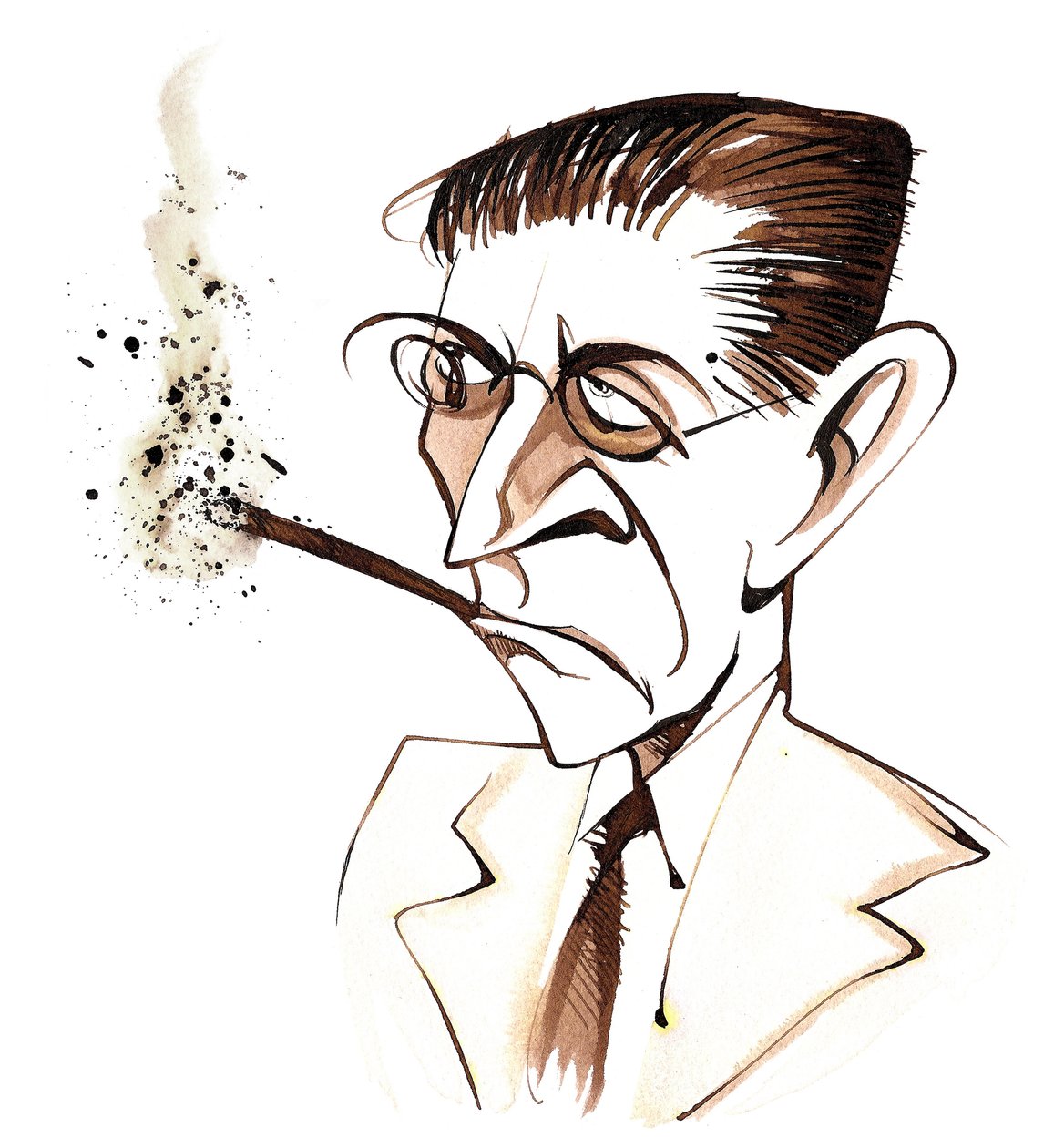 Alexander Zemlinsky, skladatel a dirigent rakouského původu, (1871 - 1942) karikatura od Neale Osborne