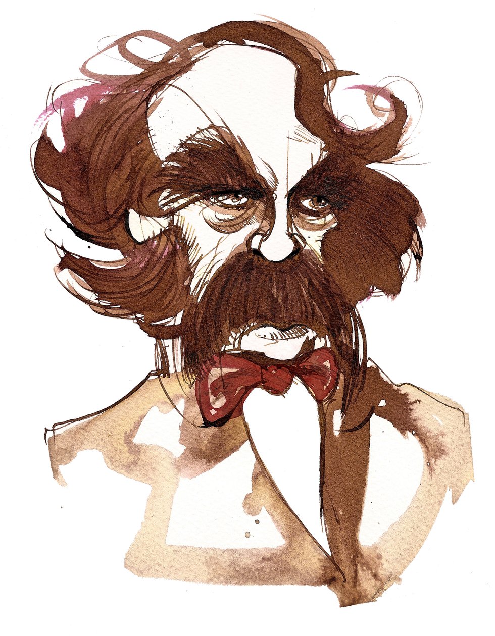 americký spisovatel Nathaniel Hawthorne (1804-64); karikatura od Neale Osborne