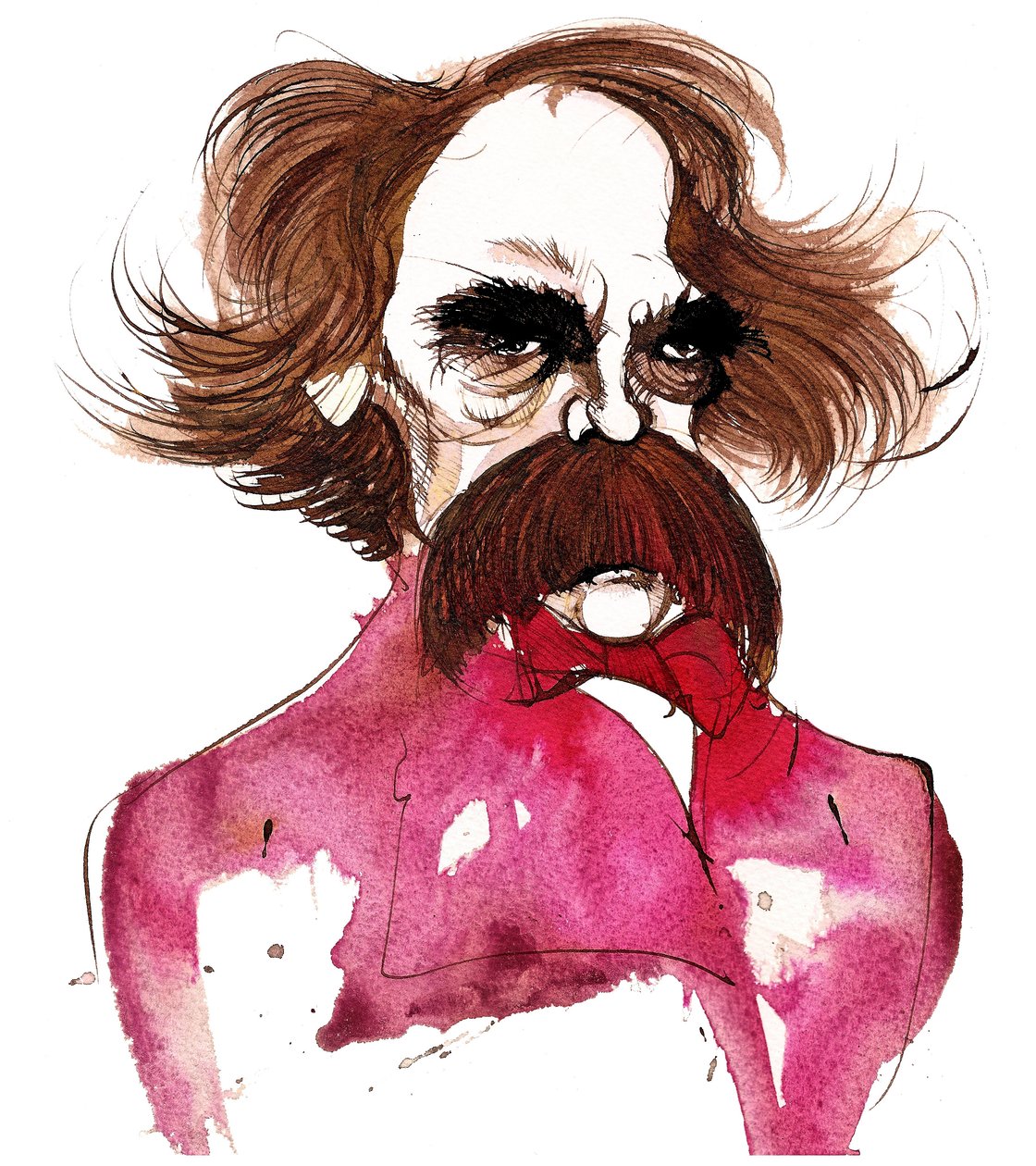 americký spisovatel Nathaniel Hawthorne (1804-64); karikatura od Neale Osborne