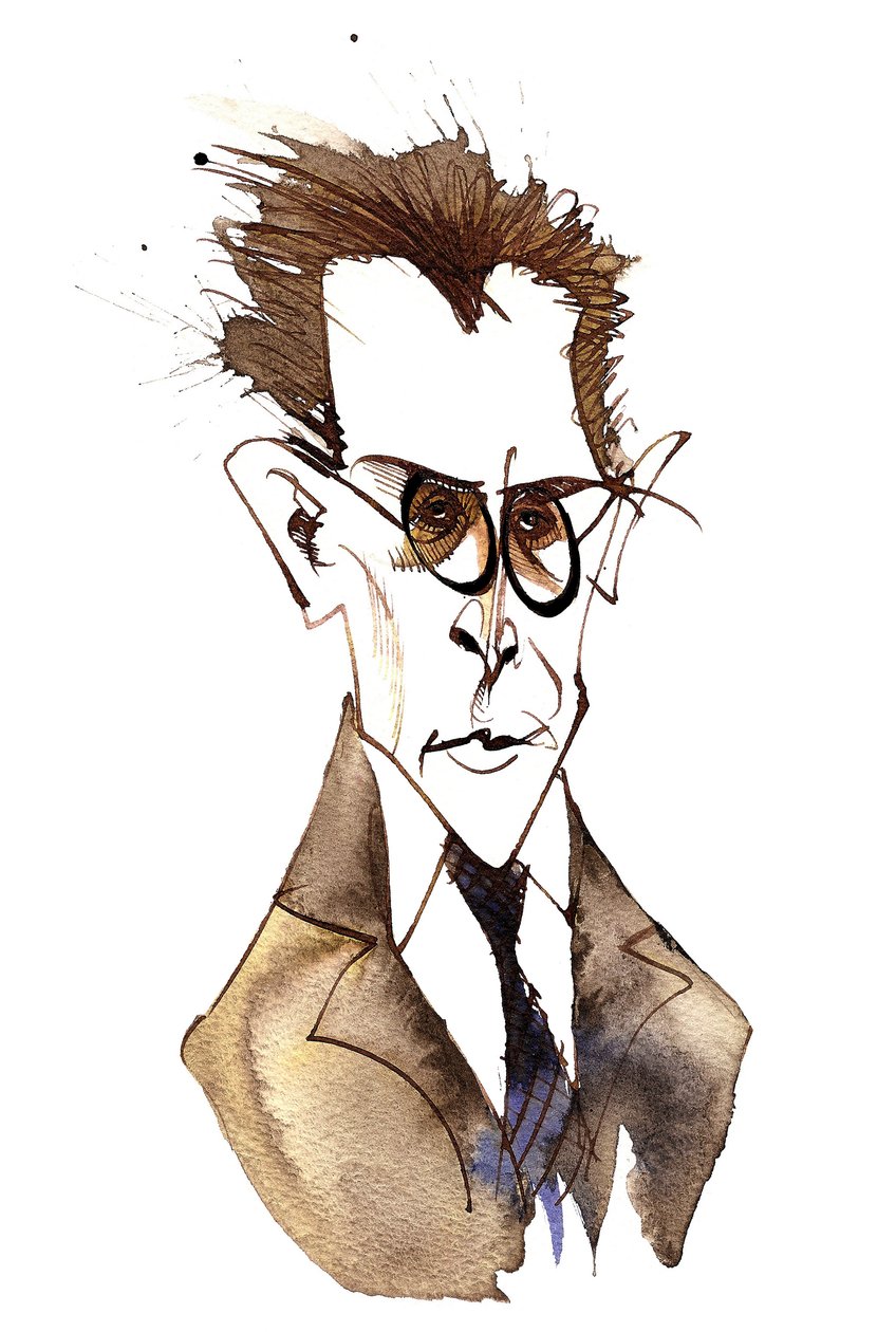 Anton von Webern, rakouský skladatel (1883-1945); karikatura od Neale Osborne
